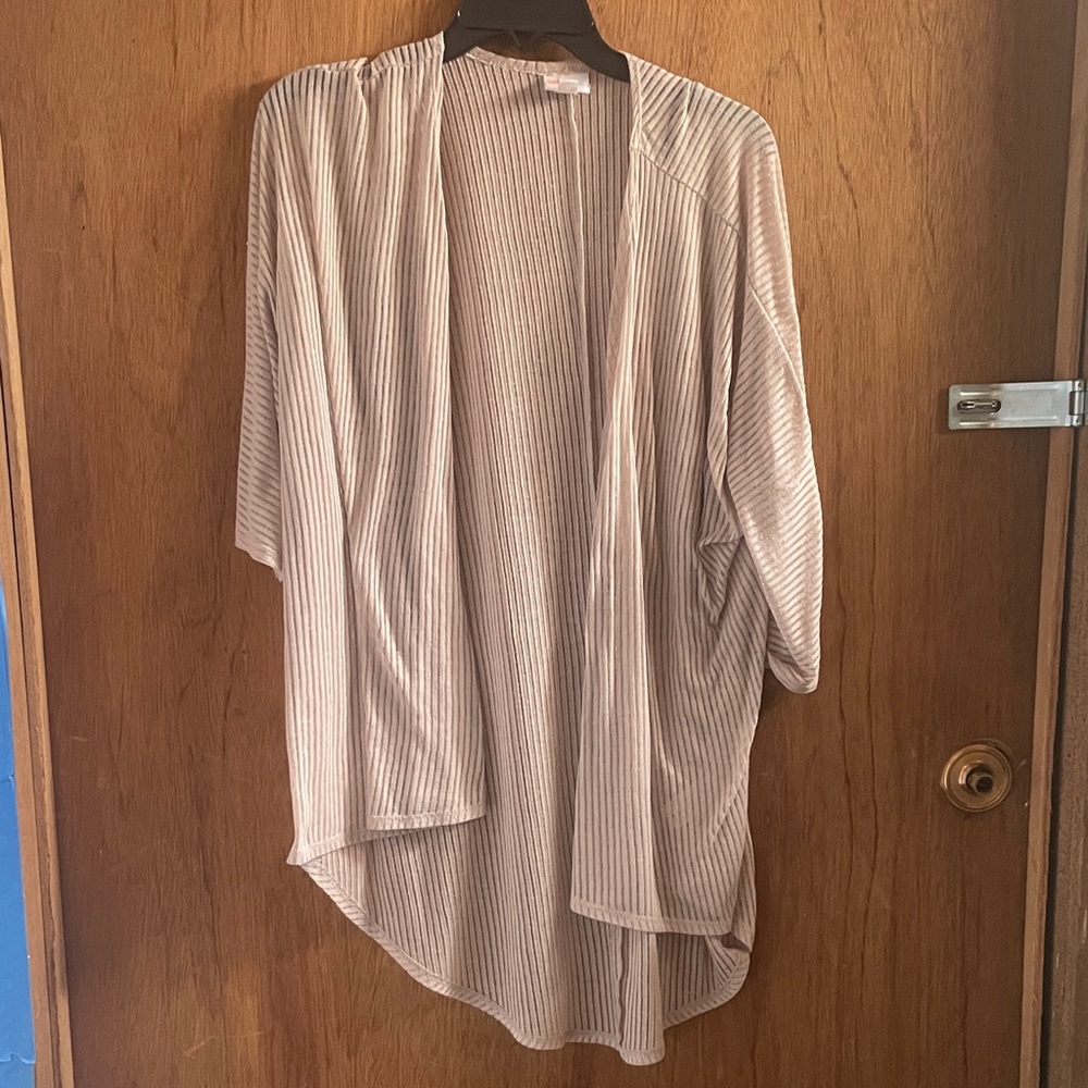 LuLaRoe Beige Striped Cardigan